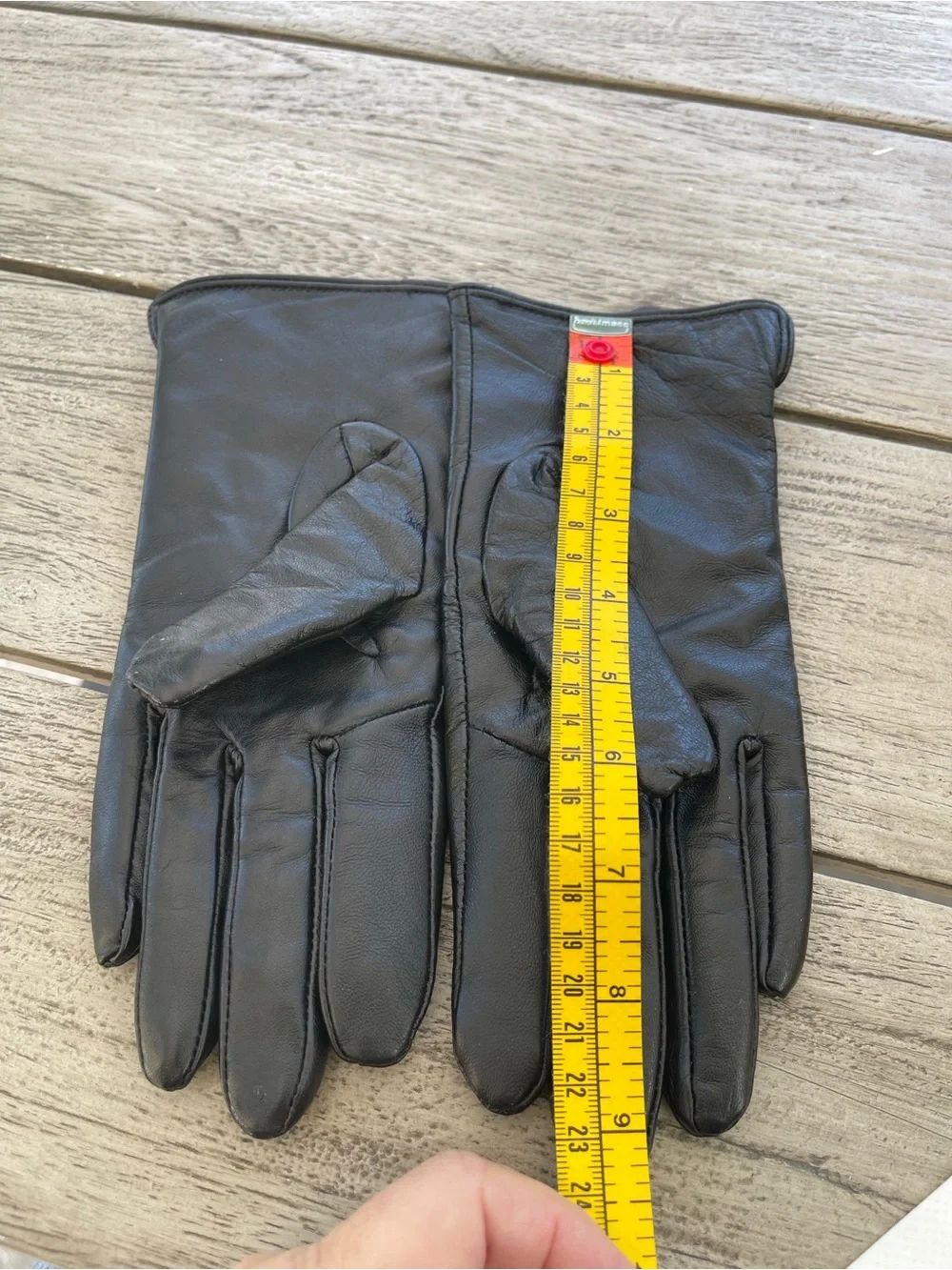 Nappaglo Women’s Black Leather Touchscreen Gloves with Logo Accent Size Medium